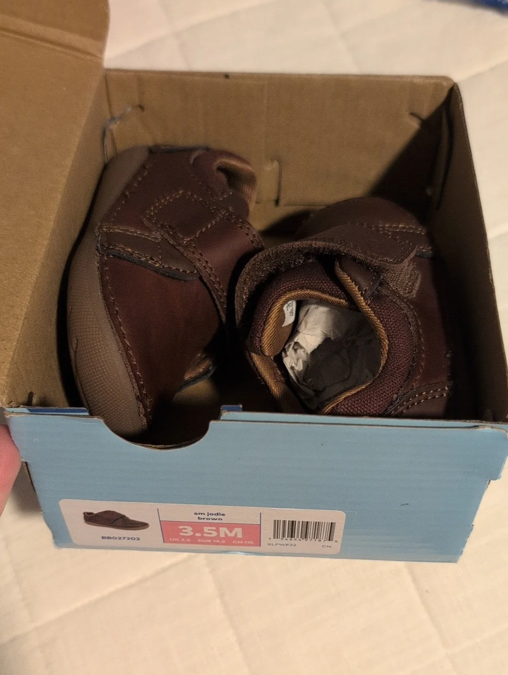 Stride Rite 3.5c - Brown Baby Walker Shoes with Hook-and-Loop Closure